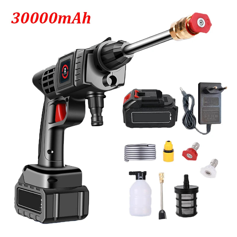 30Bar Cordless High Pressure Car Wash Gun 20000mAh Foam Water Gun Gun Spray Spray for Car Home Garden Clean