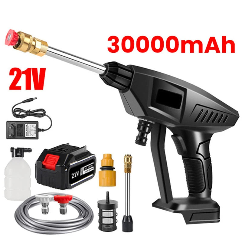 30Bar Cordless High Pressure Car Wash Gun 20000mAh Foam Water Gun Gun Spray Spray for Car Home Garden Clean